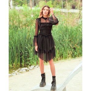 Sandra Mansour x H&M Tulle Lace Black DRESS